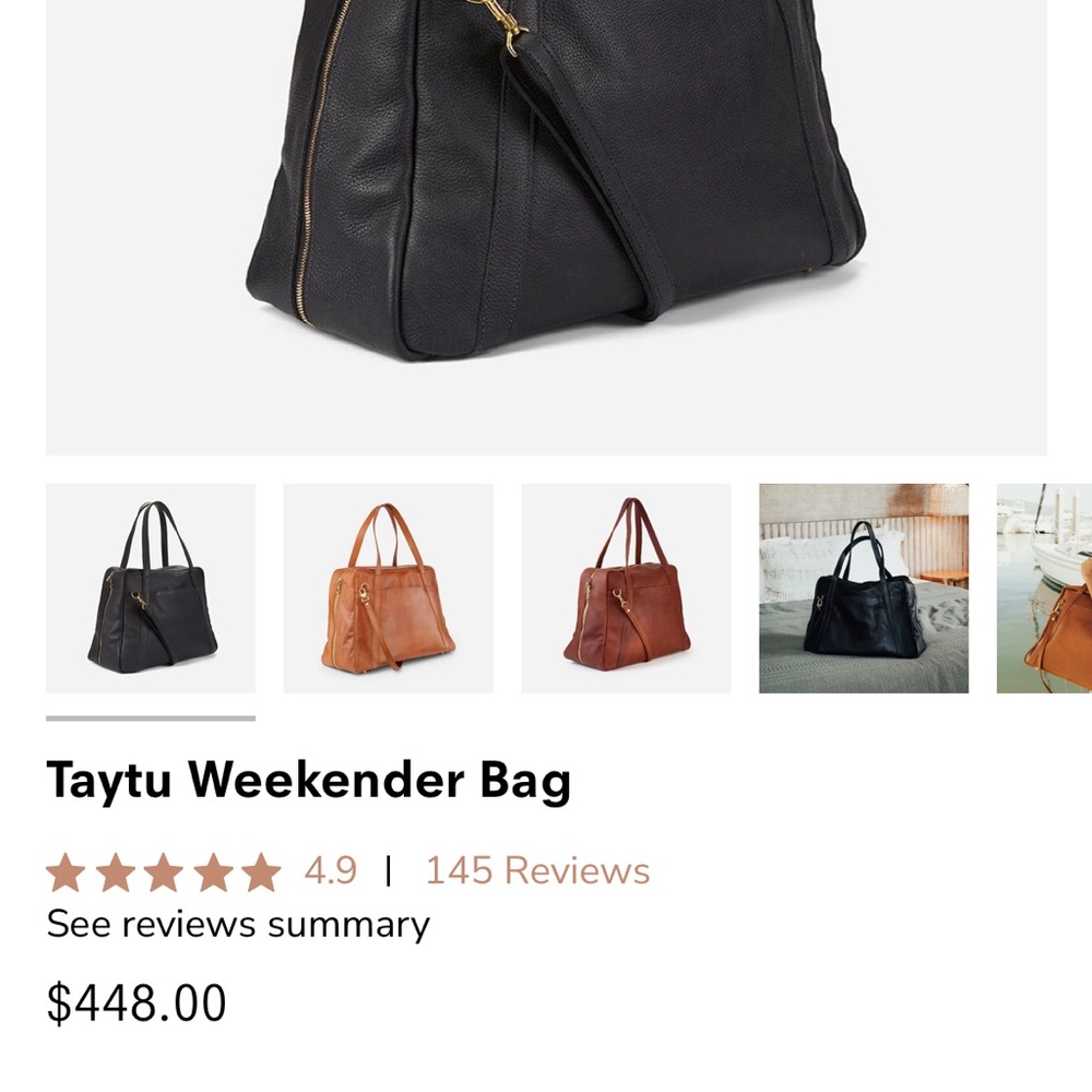 Park Clay real leather weekender bag